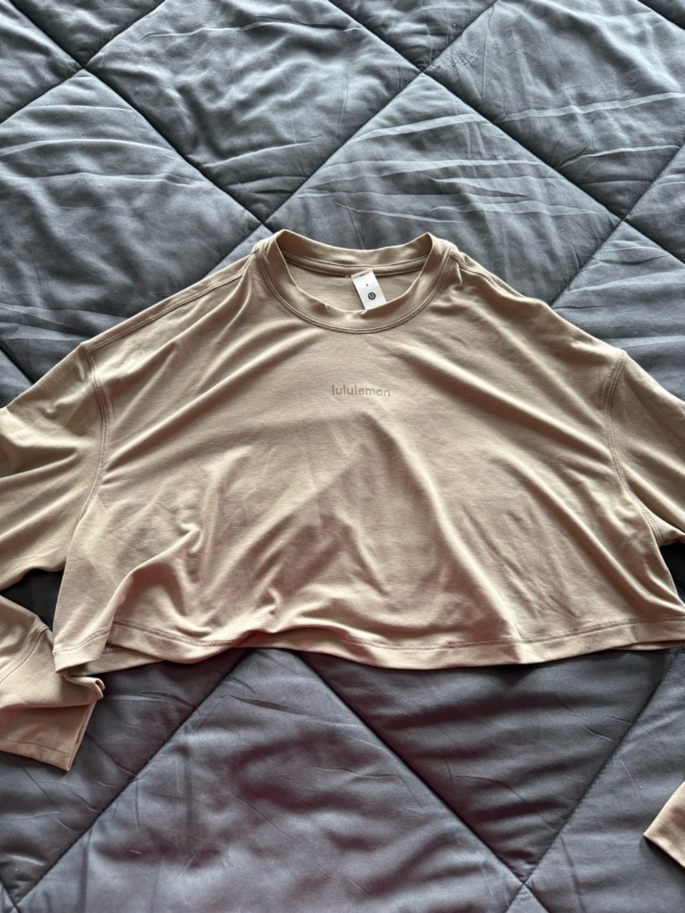 lululemon athletica Cropped Long-Sleeve Top - Beige